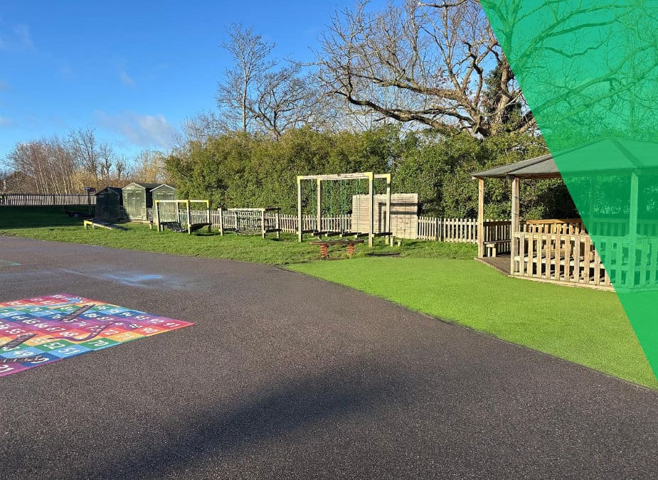 School playground with timber play equipment, representing Lawday's Education sector work