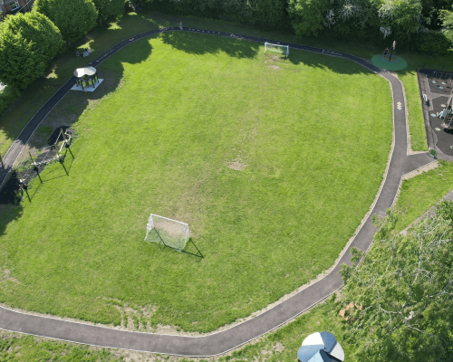 Offham recreation ground regeneration sky view